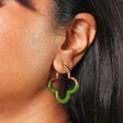 Josephine Floral Shape Metal Earrings in Green