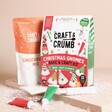 Craft & Crumb Christmas Gnome Bake and Craft Kit - showing two packages and two tubes of icing on beige background.