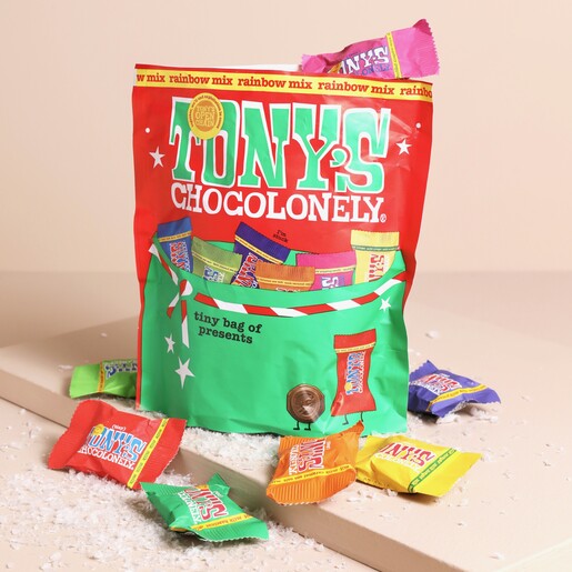 Rainbow Mix Christmas Pouch | Tony's Chocolonely | Lisa Angel