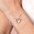 Close Up Model Shot of Little Bear Co Christmas Heart Wish Bracelet With Gift Writing Card