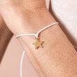 Close Up Model Shot Little Bear Co Christmas Star Wish Bracelet With Gift Writing Card