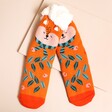 House of Disaster Secret Garden Fox Slipper Socks on a neutral background