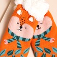 House of Disaster Secret Garden Fox Slipper Socks Close Up of Face Details