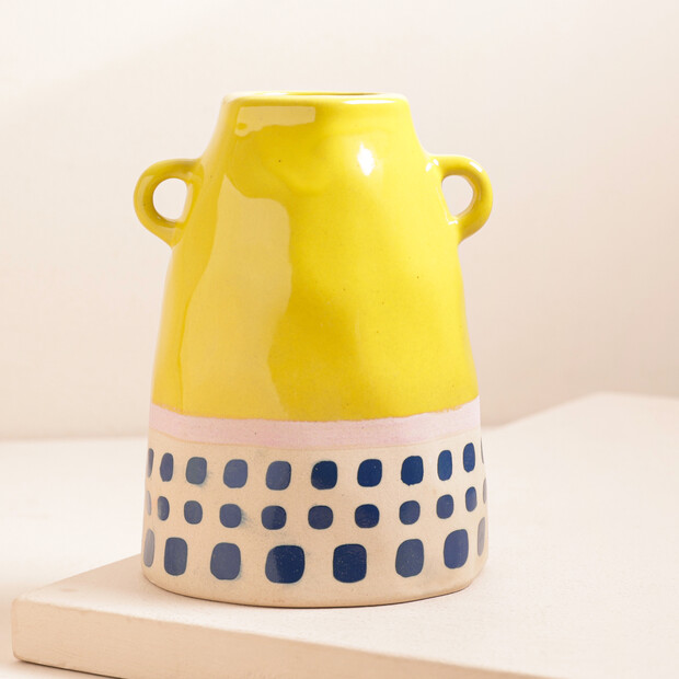 House of Disaster Yellow Bloc Vase House of Disaster Yellow Bloc Vase