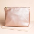 Metallic Blush Makeup Pouch in Pink