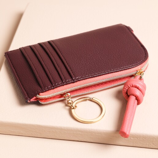  Knot Card Purse in Burgundy