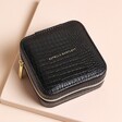 Black Croc Embossed Square Jewellery Box