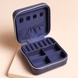 Open Navy Celestial Square Jewellery Box