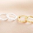 Sterling Silver and Gold Rope Huggie Hoop Earrings