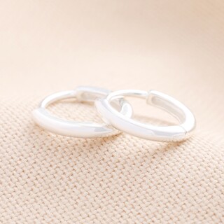 Sterling Silver Slim Huggie Hoop Earrings