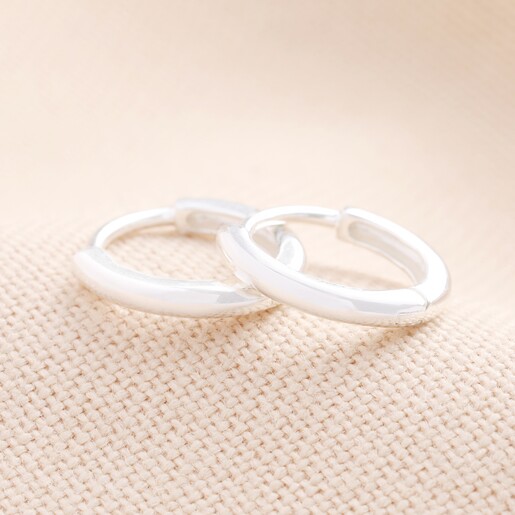 Sterling Silver Slim Huggie Hoop Earrings