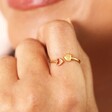 Adjustable Double Heart Ring in Gold on Model