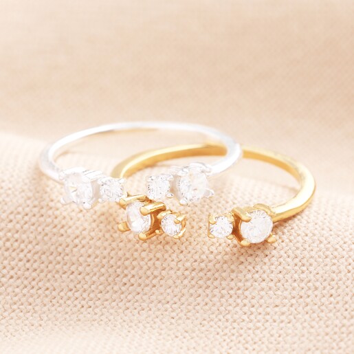 Colour Variations Available Colour Variations Available for the Adjustable Sterling Silver Crystal Ring in Gold