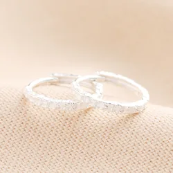 Sterling Silver Molten Huggie Hoop Earrings