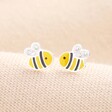 A charming pair of yellow and black bee earrings with crystal wings