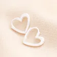 Sterling Silver Heart Outline Huggie Hoop Earrings