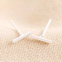 Sterling Silver Bar Stud Earrings