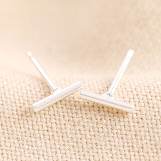 Sterling Silver Bar Stud Earrings