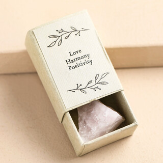 East of India Rose Quartz Crystal Matchbox