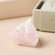 East of India Rose Quartz Crystal Matchbox Close Up