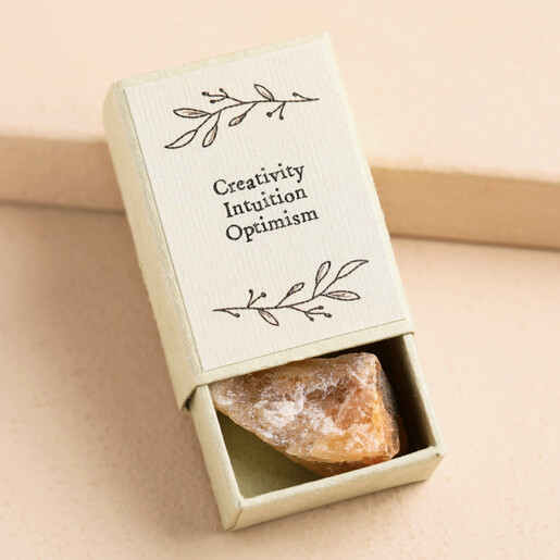 Crystal in Box East of India Yellow Aventurine Crystal Matchbox in Box