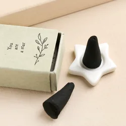 East of India Porcelain Star and Incense Cone Matchbox
