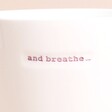 Close Up of Medium Ceramic 'Breathe' White Mug