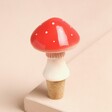 Toadstool Cork Bottle Stopper on a beige background