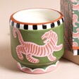 Close Up of Tiger Ceramic Candle Black Cedar and Fig