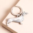 Lancaster & Gibbings Dachshund Keyring on a neutral background