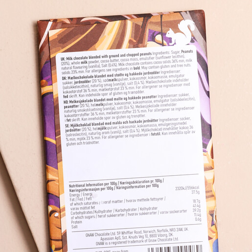 Ingredients  Gnaw Peanut Butter Chocolate Bar Ingredients