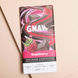 Gnaw Raspberry Crisp Dark Chocolate Bar on Neutral Background