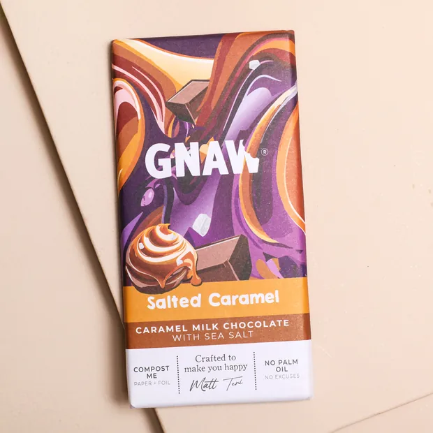 Gnaw Salted Caramel Milk Chocolate Bar Gnaw Salted Caramel Milk Chocolate Bar