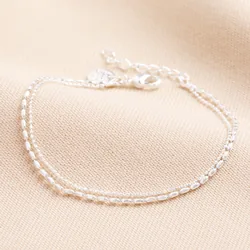 Double Layer Chain Bracelet in Silver