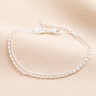 Double Layer Chain Bracelet in Silver