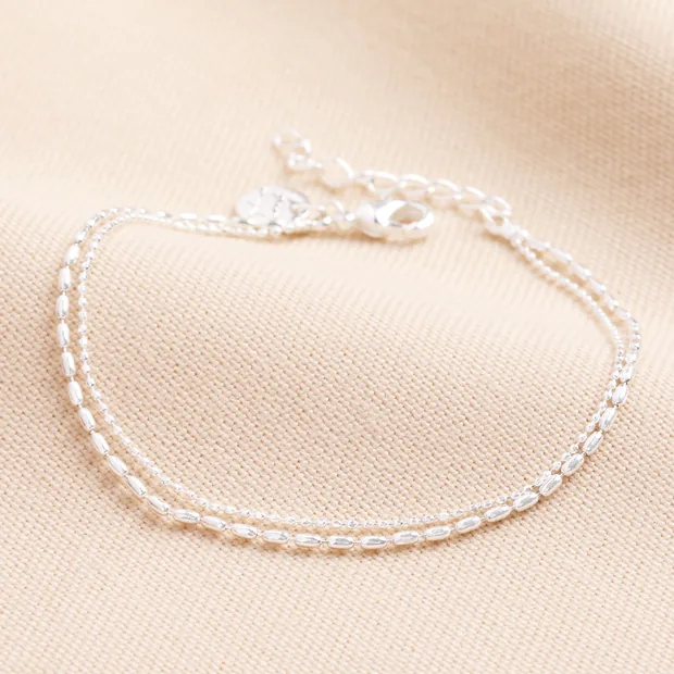Double Layer Chain Bracelet in Silver Double Layer Chain Bracelet in Silver