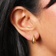 Stainless Steel Curved Teardrop Stud Earrings in Gold