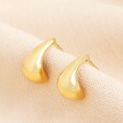 Stainless Steel Curved Teardrop Stud Earrings in Gold