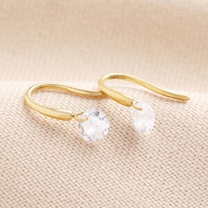 Hook Crystal Earrings in Gold