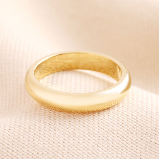 Stainless Steel Thick Band Ring in Gold