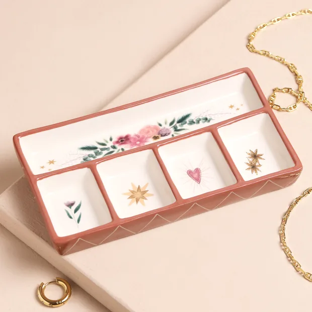 Cosy Floral Heart Ceramic Trinket Tray Cosy Floral Heart Ceramic Trinket Tray