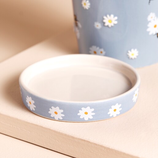 Small Blue Daisy Bee Ceramic Tray