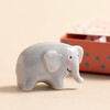 Close Up of Tiny Matchbox Ceramic Elephant Token