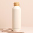 Cream Metal Water Bottle with Bamboo Top