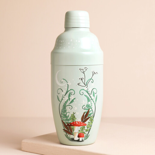 Moonrise Woodland Cocktail Shaker on Neutral Surface