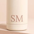 Personalised Cream Metal Water Bottle with Bamboo Top