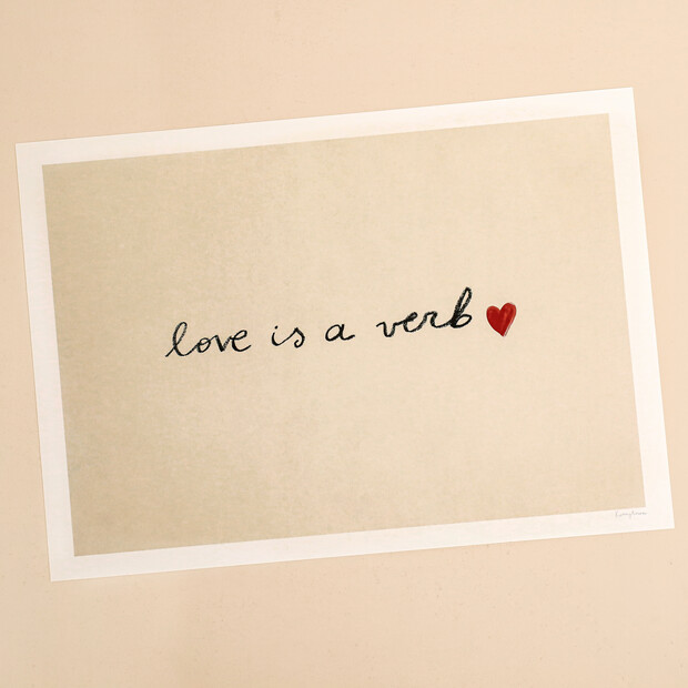 Roomytown Love is A Verb A3 Print 