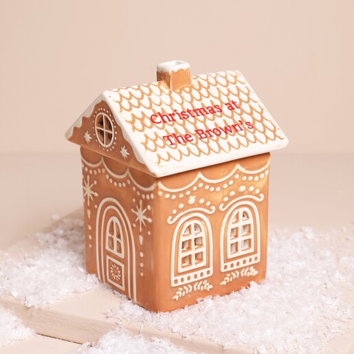 Personalised Gingerbread House Ceramic Wax Melt Burner