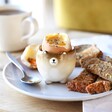 Ceramic Bear Egg Cup on a plate with breakfast foods