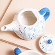 Blue Debossed Floral Teapot and Cup SetBlue Debossed Floral Teapot and Cup Set